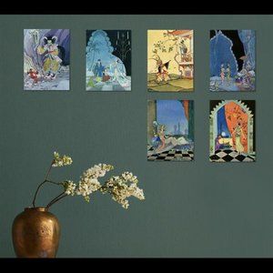 Arabian Nights Fairy Tale Virginia Sterrett Vintage Style Art Prints Set of 6